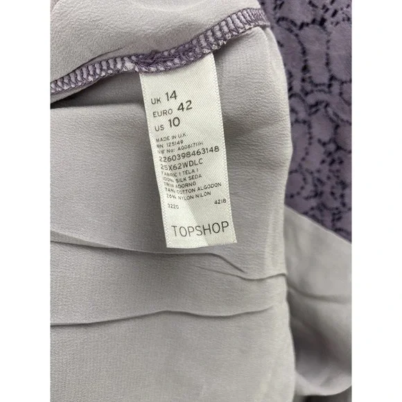 Topshop 100% Silk Lace Tunic Shift Dress UK Made‎ Sz 10 Romantic Layers - Picture 13 of 14